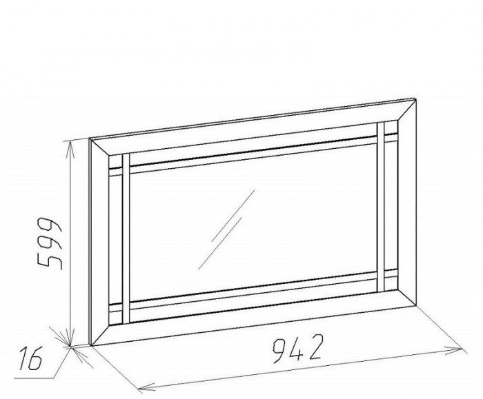 Зеркало навесное Sherlock 7, ясень светлый