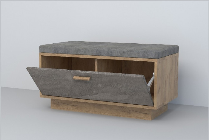 Эго Обувница ОБ-1 ПД (Глянец Белый/Дуб Крафт Золотой)