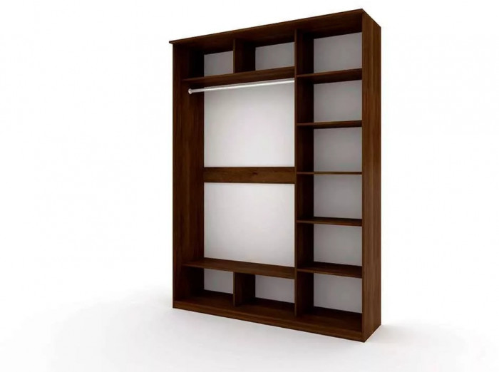 Шкаф купе Модерн 1776х600 3-х дверный 2-х секционный фотопечать №2 венге