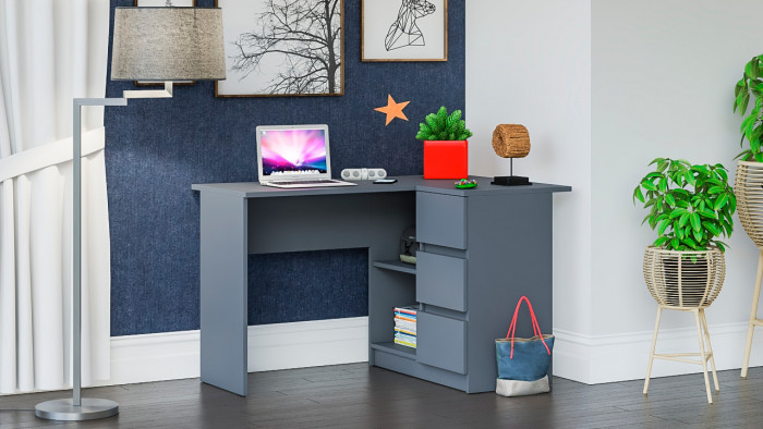 Мори компьютерный стол МС-16 правый, графит