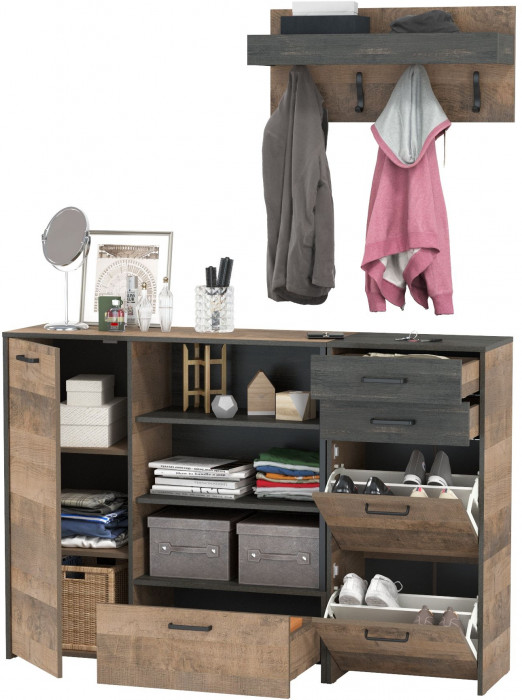 Трувор Прихожая 155, дуб гранж песочный/интра