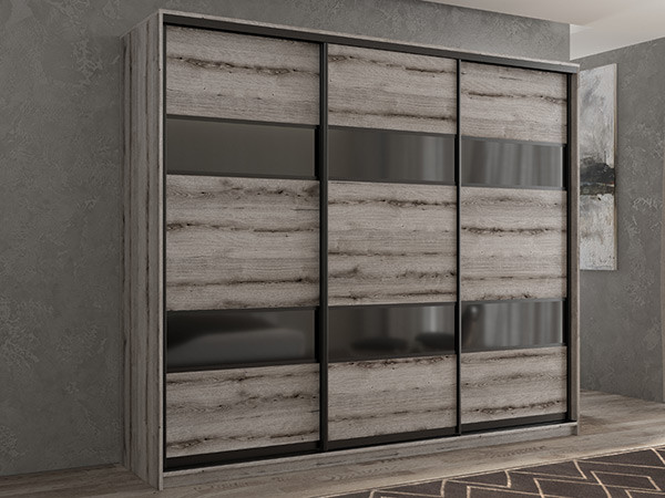 Шкаф-купе Кааппи 7 Эвок Окаменелый 220х45х230 см