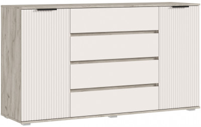 Марвэл Комод 2 двери 4 ящика (1600), Крафт серый/Кашемир