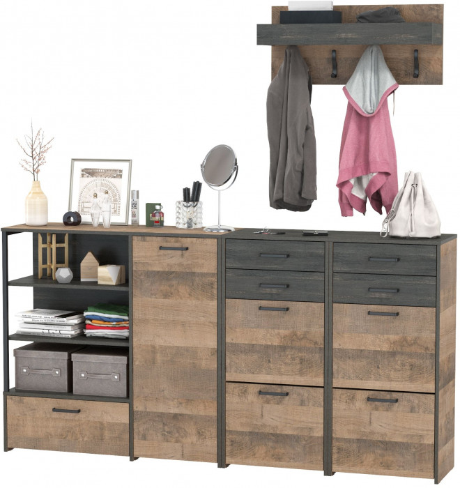 Трувор Прихожая 156, дуб гранж песочный/интра