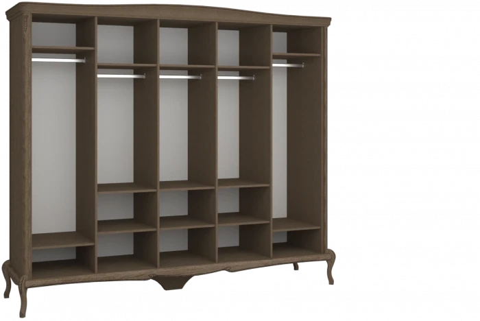 Шкаф для одежды пятидверный "Монако" - отделка Классик (лак)