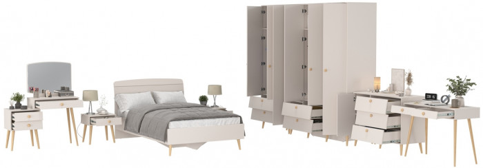 Афина Спальня 41-1200, цвет кашемир серый, сп.м. 1200х2000 мм., б/м, основание есть - фанера