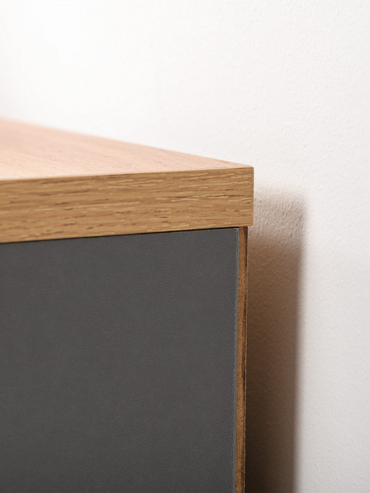 Остин 16.240 Комод, цвет серый графит/дуб крафт золотой, ШхГхВ 160,1х41,9х75,4 см. (шесть выдвижных ящиков)