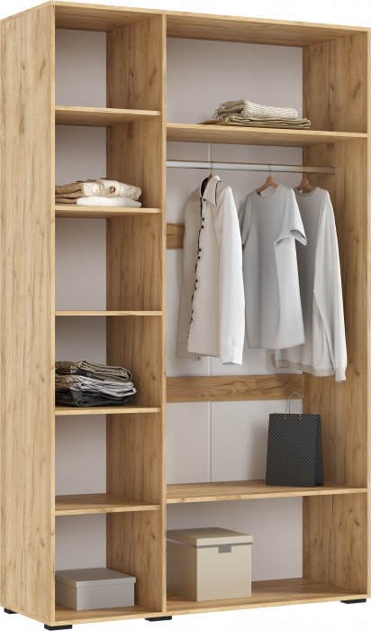 Флэш Шкаф 3-х ств. 1350 браш вайт/дуб крафт