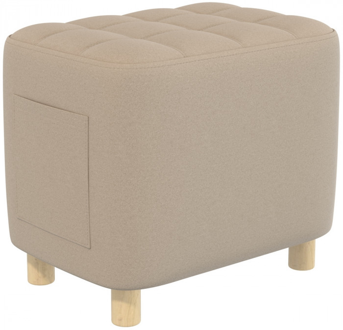 Банкетка 6-5127ТКВбеж Вики, цвет ткань бежевая, ШхГхВ 53х40х46 см.(прямоугольная тканевая банкетка на четырёх ножках)