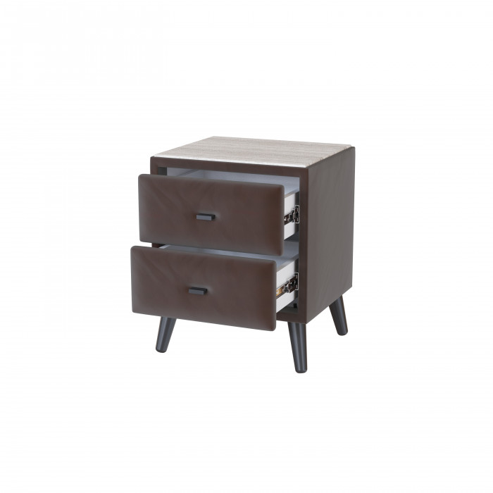 Тумба прикроватная интерьерная Пай коричневый/мдф сандал белый