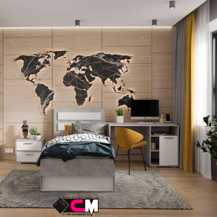 Денвер СТ-01 Стол Письменный (1200 х735х604) ателье светлый/белый