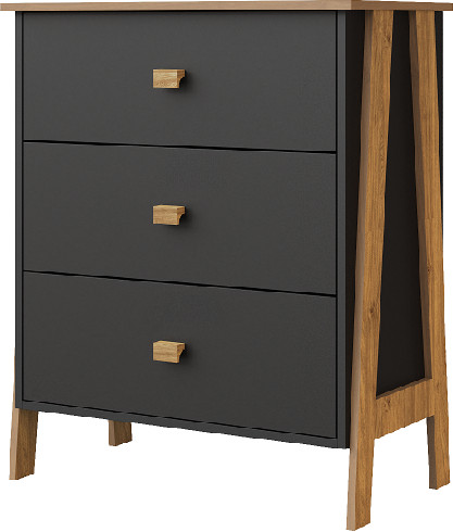 Модульная спальня "Скандинавия" - Антрацит/Дуб наварра