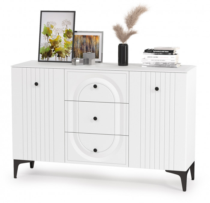 Валенсия Гостиная № 089, ЛДСП белый шагрень/МДФ белый шагрень