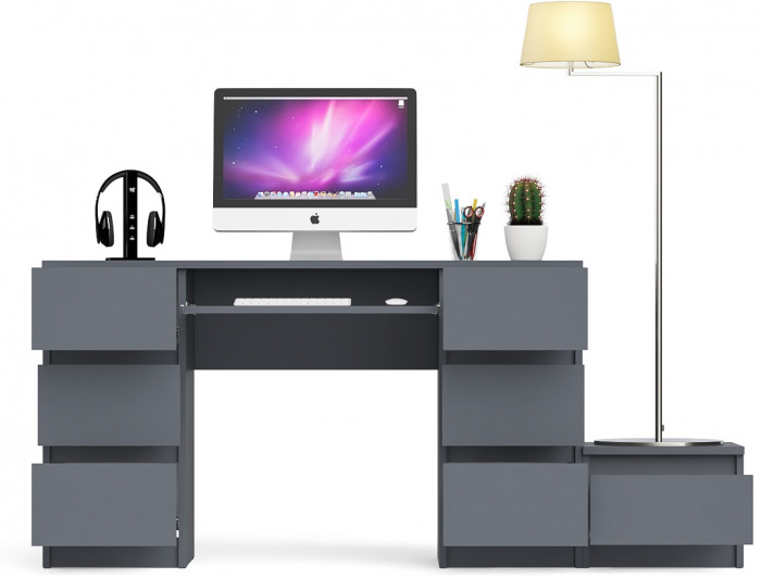 Мори компьютерный стол МС-2 + Тумба ТМП400.1, графит