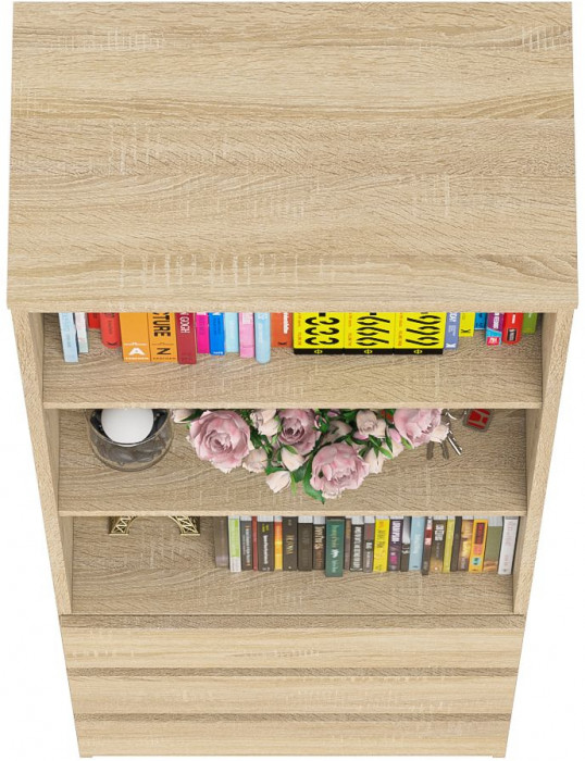 Мори Стеллаж МСТ600.3, цвет дуб сонома, ШхГхВ 60,4х35,4х179,6 см.