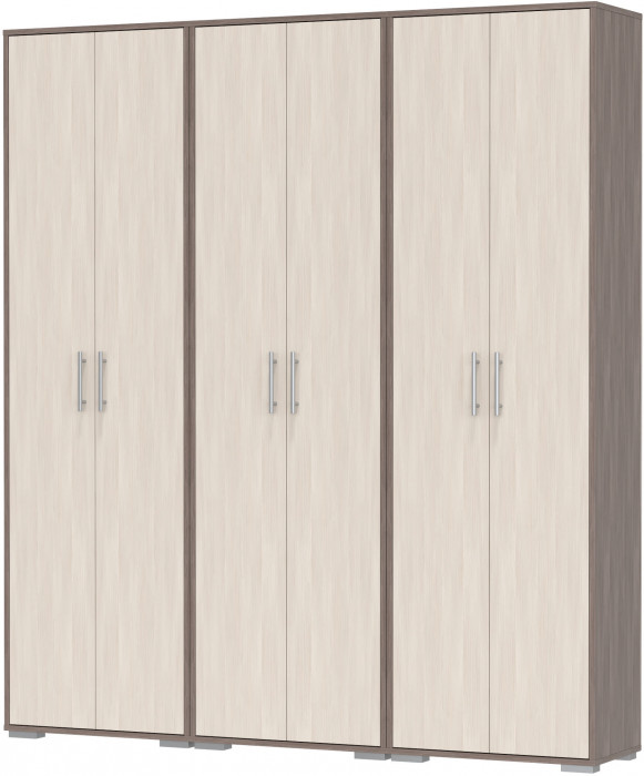 Три шкафа для одежды Домино 2-3430бод.тем/св, бодега тёмный/бодега светлый