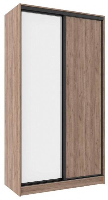 Шкаф-купе двухдверный с зеркалом 1200 Домашний Дуб табачный Craft
