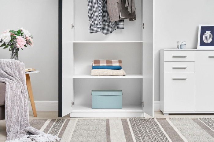 Шкаф распашной с наполнением (3 полки + штанга) ШК 5 (800), Белый