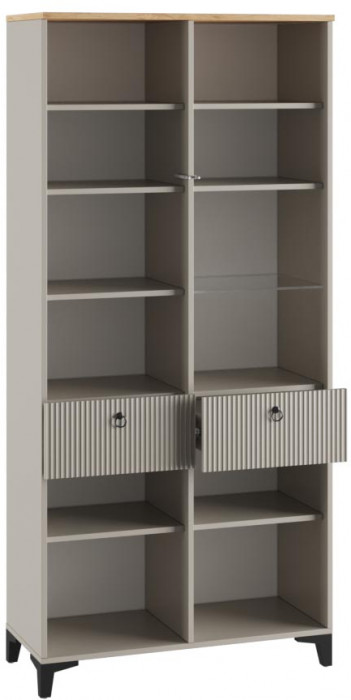 Шкаф со стеклом Ника 800, Бежевый, Кашемир