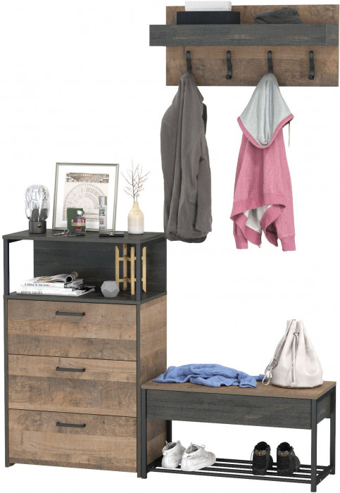 Трувор Прихожая 182, дуб гранж песочный/интра