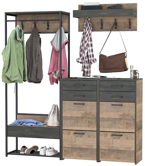 Трувор Прихожая 222, дуб гранж песочный/интра