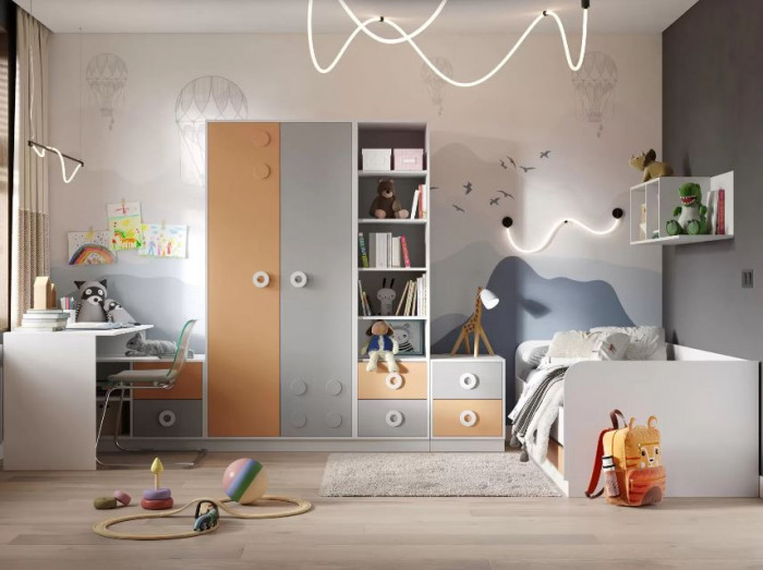 ТУРБО ТБ 01 Тумба (450х541х497) корпус белый/шарлиз кашемир/терракота