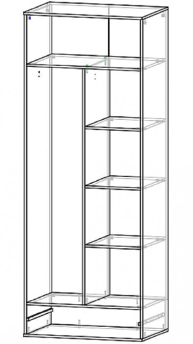 Спальня Бастион 2 Дуб Крафт белый / Серый шифер
