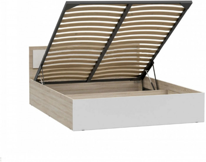 Мартина Кровать с подъемным механизмом 140 (Дуб Сонома / белый)