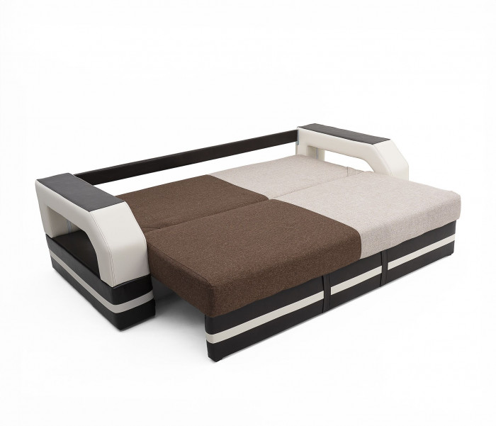 Диван-кровать Манчестер, еврокнижка, рогожка/экокожа, 150х195, комби