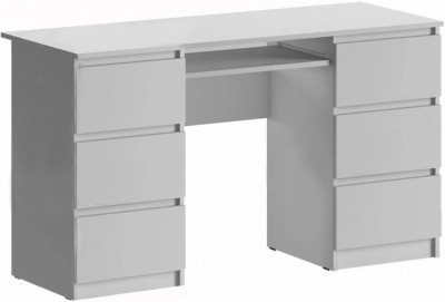 Челси Стол 6 ящиков (Белый глянец, Белый)