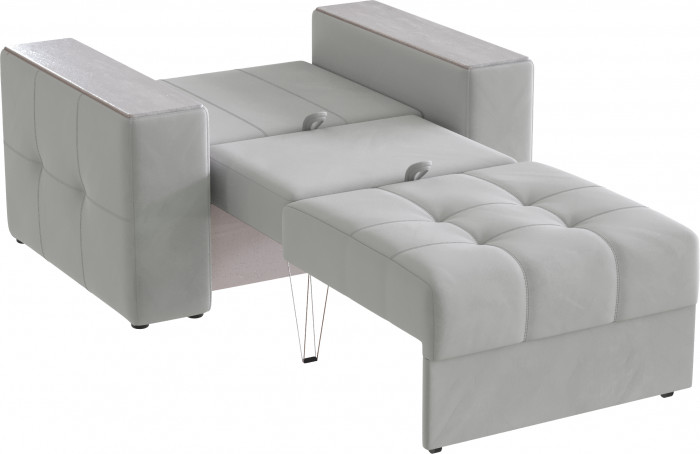 Кресло-кровать Виконт, Светло-серый/Холст белый