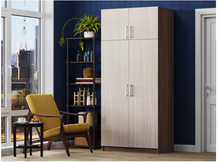 Шкаф №2 2х створчатый (Венге / Ясень шимо светлый)