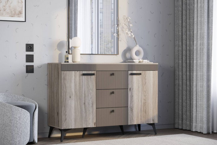 Комод Кассандра КМ-12, Дуб Смоки, MF14