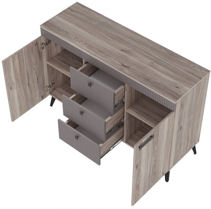 Комод Кассандра КМ-12, Дуб Смоки, MF14