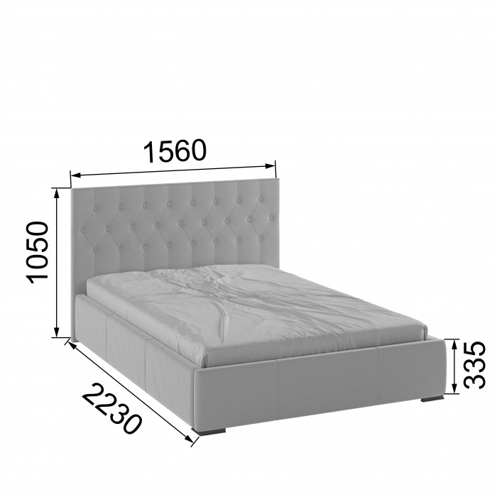Октавия Кровать интерьерная 140 светло-серый ромб, ПМ