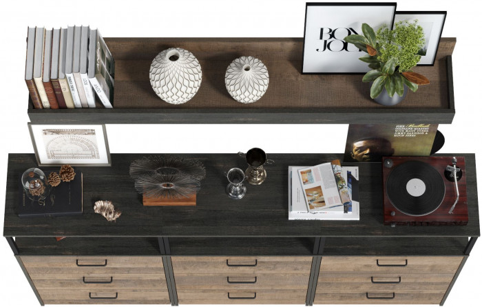 Трувор Гостиная 003, цвет дуб гранж песочный/интра, ШхГхВ 198х37х195 см.