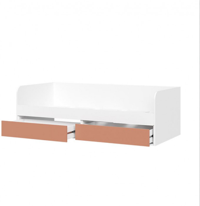 ТУРБО КР 01 Кровать настил (2032х645х934) корпус белый/шарлиз терракота