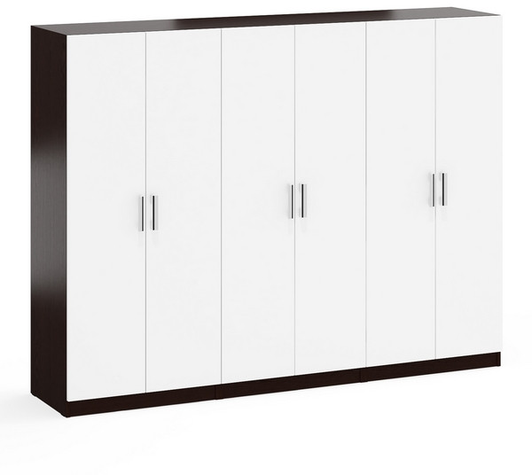 Три Шкафа С-МД-СК9Ш к компьютерному столу С-МД-СК9, венге/белый шагрень