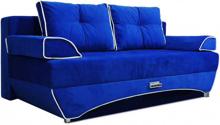 Диван-кровать раскладной еврокнижка прямой Валенсия велюр, цвет синий