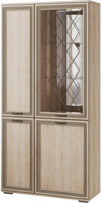 Ливорно Шкаф с полками и витриной ЛШ-6 дуб сонома