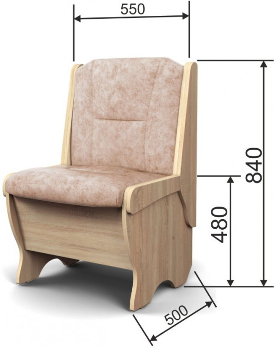 Скамья Лотос 550 дуб сонома/латте