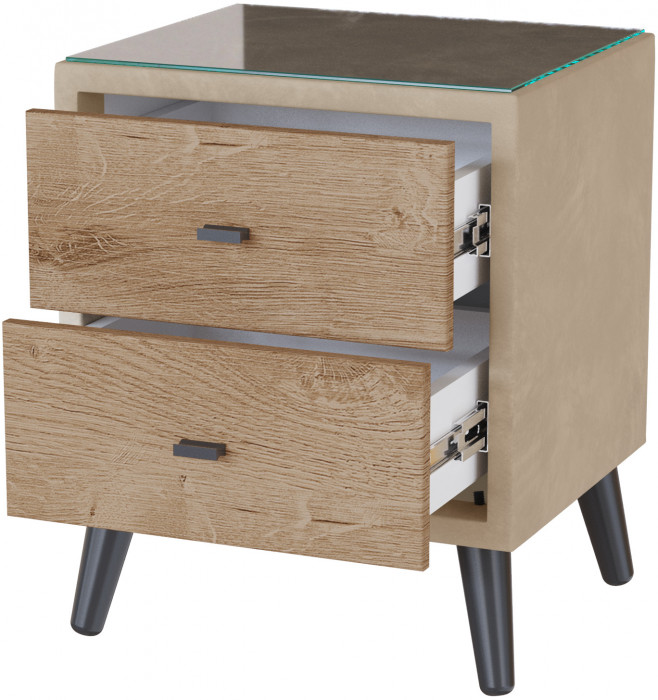 Тумба прикроватная интерьерная Ланс бежевый/мдф дуб канадский