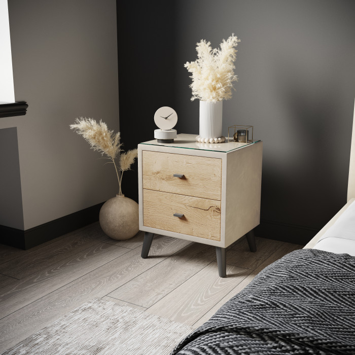Тумба прикроватная интерьерная Ланс бежевый/мдф дуб канадский