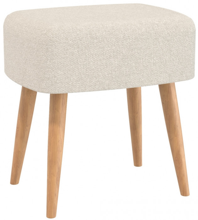 Банкетка 6-5135ТКШбеж Полли, цвет ткань бежевая, ШхГхВ 44х34х45 см.(прямоугольная банкетка на четырёх ножках), цвет ножек: тик