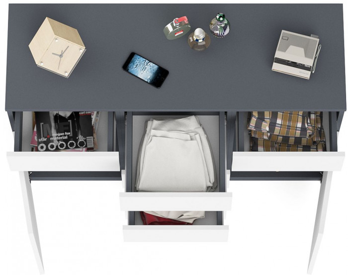 Мори Комод МК1200.4, цвет графит/белый, ШхГхВ 120,4х41х94 см.