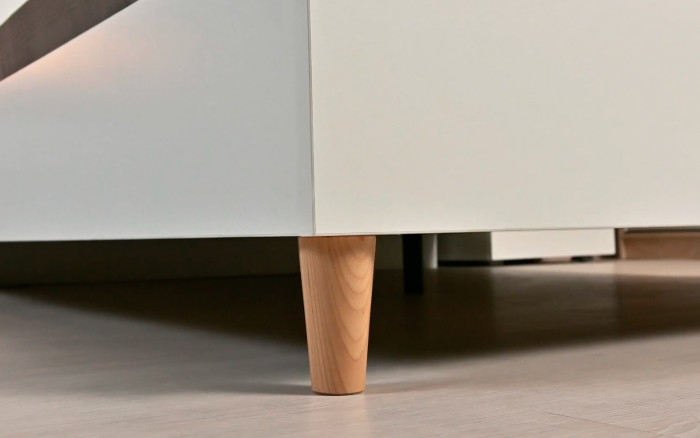 Муссон Кровать 11.41 + ортопед, цвет белый/дуб эндгрейн элегантный, ШхГхВ 165,6х221,7х103 см., сп. м. 1600х2000 мм., б/м