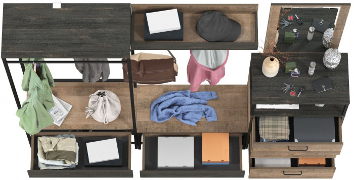 Трувор Прихожая 228, дуб гранж песочный/интра