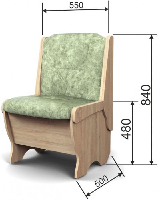 Скамья Лотос 550 дуб сонома/мохито