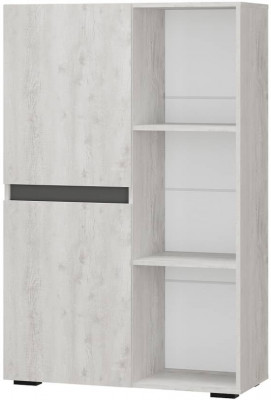 Шкаф-стеллаж Мрия ШК-16, Бетон пайн светлый, Графит