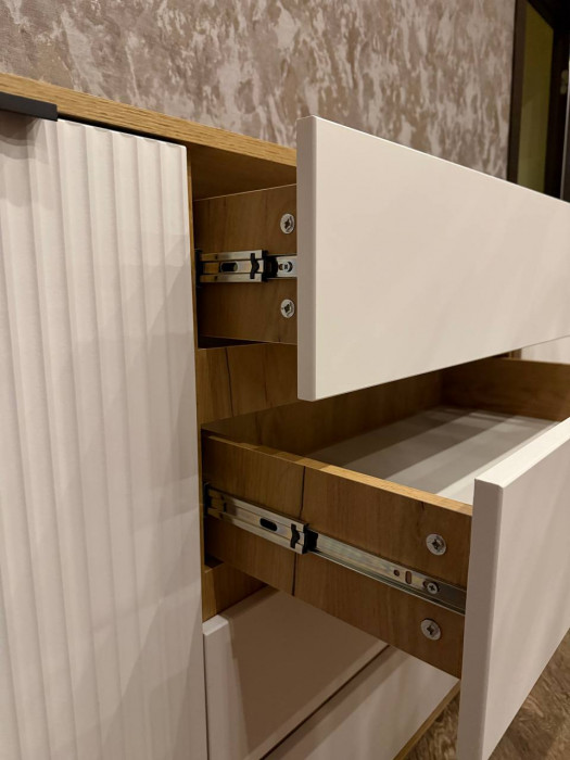 Марвэл Комод 2 двери 4 ящика (1600), Дуб крафт/Браш мени грин